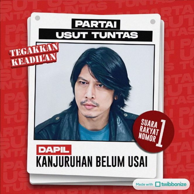 
 Aktor Indonesia Surya Manly yang Go International, lewat Film Monkey Man ikut suarakan usus tuntas Tragedi Kanjuruhan, baru-baru ini.(ist)