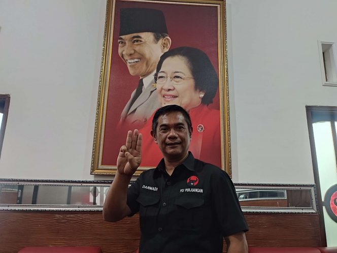 
 Sekretaris DPC PDI Perjuangan Kabupaten Malang, Darmadi. (bacamalang/Dhimas) 