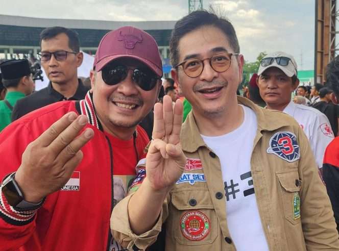 
 Wakil Ketua DPC PDI Perjuangan Kabupaten Malang, Abdul Qodir (kiri) bersama Ketua TPN Ganjar-Mahfud, Arsjad Rasjid. (ist) 