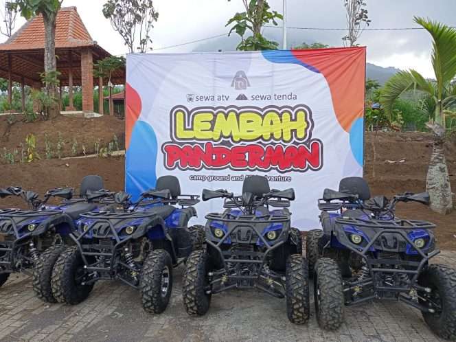 
 ATV Adventure, salah satu fasilitas yang ditawarkan Lembah Panderman untuk memanjakan para wisatawan yang berkunjung. (Yan)