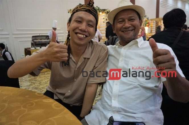 
 Bakal Pasangan Calon Wali Kota dan Wakil Wali Kota Malang (Bapaslon) Heri Cahyono atau Sam HC, (kanan) dan Muhammad Rizky Wahyu Utomo yang juga dikenal dengan Rizky Boncell. (Nedi Putra AW)
