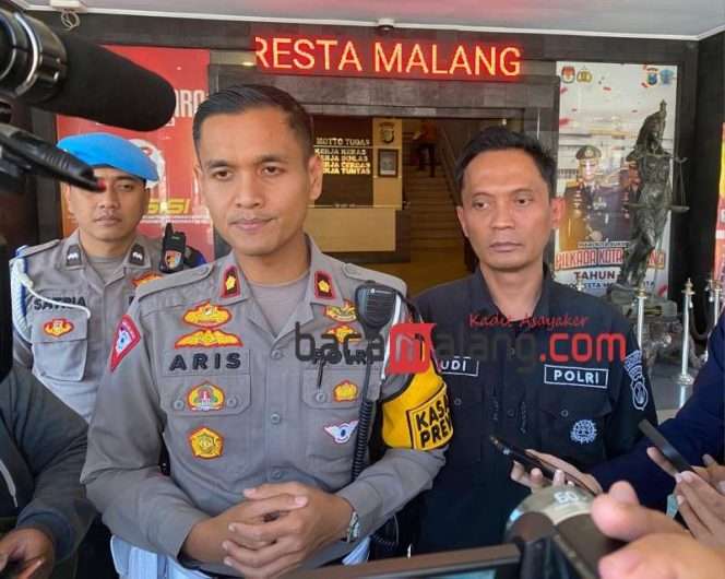 
 Kasatlantas Polresta Makota Kompol Aristianto Budi Sutrisno saat memberikan keterangan terkait ETM G (Rohim Alfarizi)