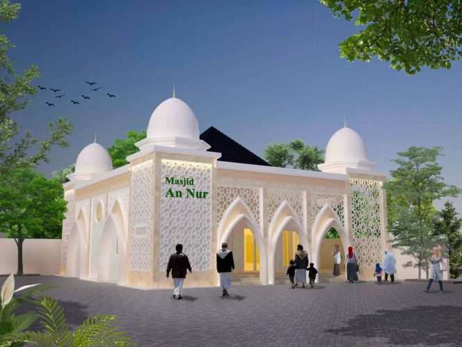 
 Desain Masjid An Nur yang dibangun di Wisata Bukit Sentul Lawang. (Ist).