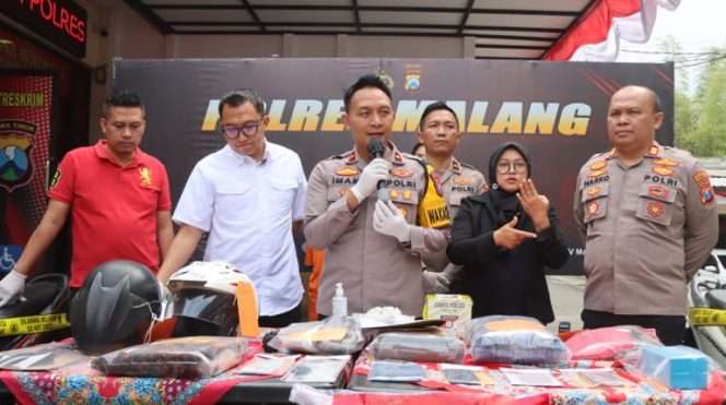 
 Keterangan pers ungkap kasus pembunuhan di Pakis. (Dok Humas Polres Malang)