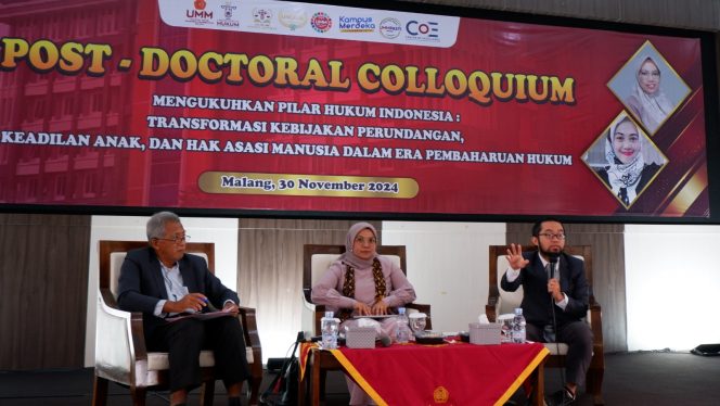 Para panelis saat paparan dalam Post Doctoral Colloquium FH UMM, Sabtu ...