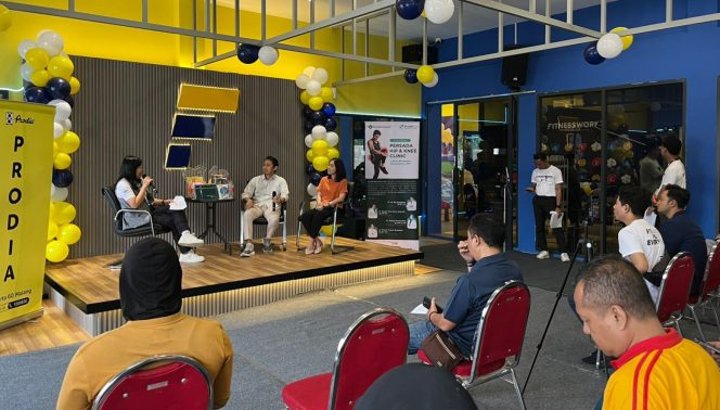 
 Talk show grand opening Fitnessworks Malang Black Lanner, Sabtu (8/2/2025). (Prayoga)