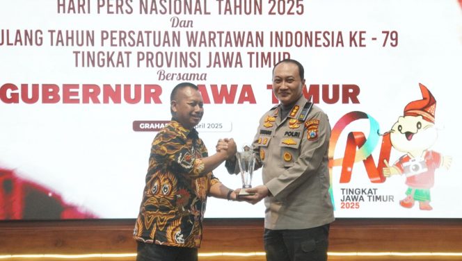 
 Kapolresta Makota Kombes Pol Nanang Haryono saat menerima penghargaan 
