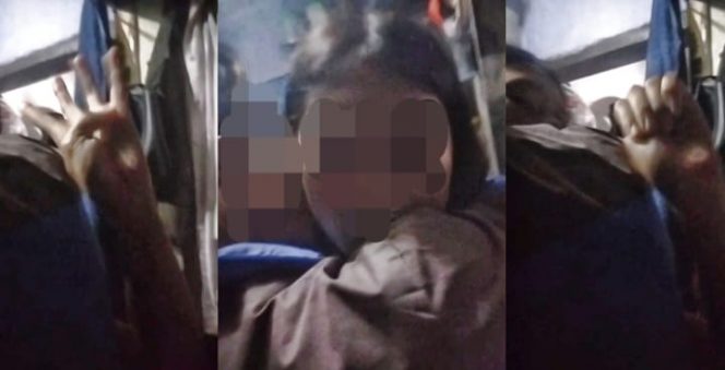 
 Video korban yang meminta tolong, dengan cara melipat ibu jari ke dalam telapak tangan signal for help. (Yan)