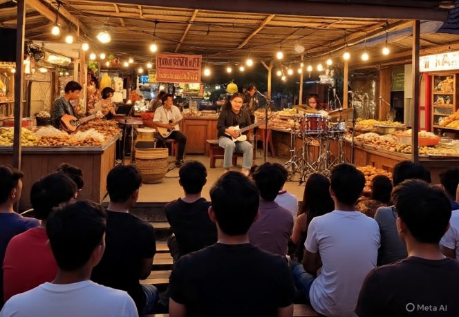 
 Alunan musik live mengalir dari Kuliner Tepi Rel Kepanjen menciptakan suasana cozy dan hangat.(ilustrasi)