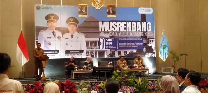 
 Wali Kota Malang saat menyampaikan sambutan dalam pelaksanaan Musrenbang RKPD Kota Malang Tahun 2027. (ist)
