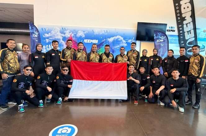 
 Kontingen Korps Brimob Polri dalam ajang 4th FAI European Indoor Skydiving Championships & 6th FAI World Cup of Indoor Formation Skydiving di Lesquin, Prancis. (hum)