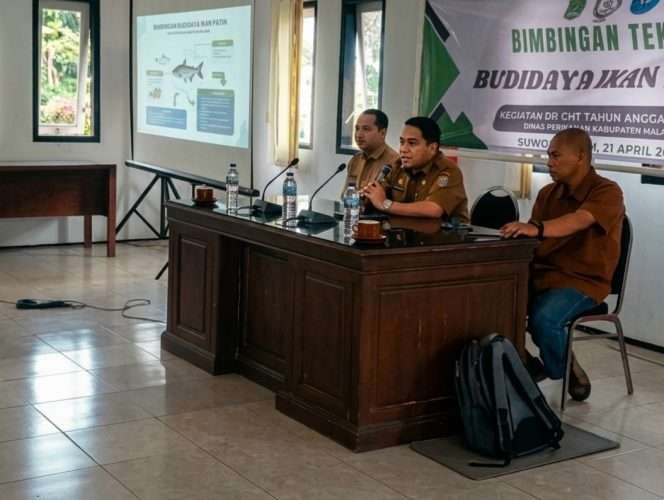 
 Kegiatan Bimbingan Teknis Budidaya Ikan Patin, di Balai Pertemuan BBI Desa Sukorejo, Kecamatan Gondanglegi. (Humas Dinas Perikanan Kabupaten Malang)