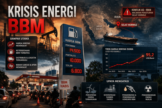 
 Ilustrasi krisis energi BBM di Indonesia. (ist)