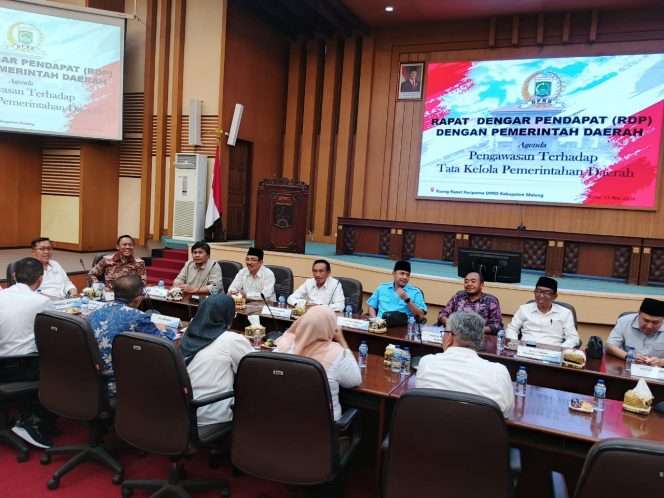 
 RDP dengan Pemerintah Daerah dengan agenda Pengawasan Terhadap Tata Kelola Pemerintahan Daerah di Ruang Rapat Paripurna DPRD Kabupaten Malang. (ist)
