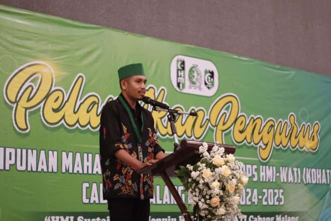 
 Ketua Umum HMI Cabang Malang, Mirdan Idham.(HMI for bacamalang)