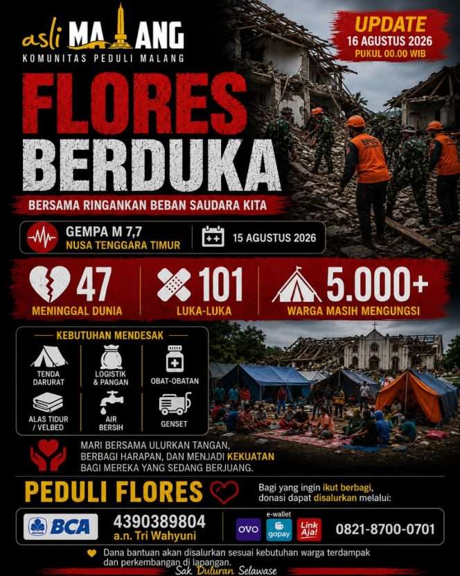 
 Poster infografis donasi untuk bencana Gempa NTT. (ist)