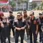 Koordinator GRIB JAYA Malang Raya, Damanhury Jab  S.H bersama anggotanya saat tengah diwawancarai awak media. (Yan)