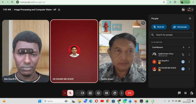 
 Perkuliahan daring 2 pada Mata Kuliah Image Processing dan Computer Vision. (ist)