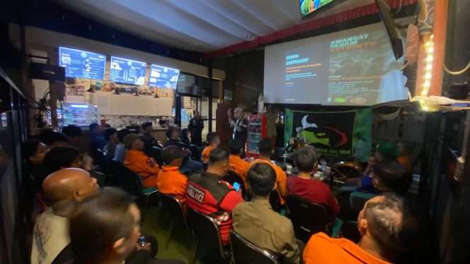 
 Kegiatan edukasi bertajuk “Gempa Destruktif: Memahami Dampak, Menguatkan Kesiapsiagaan”, di Sekretariat JKJT, Jalan Blitar Nomor 12, Kota Malang, Sabtu (19/9/2026) malam. (ist)