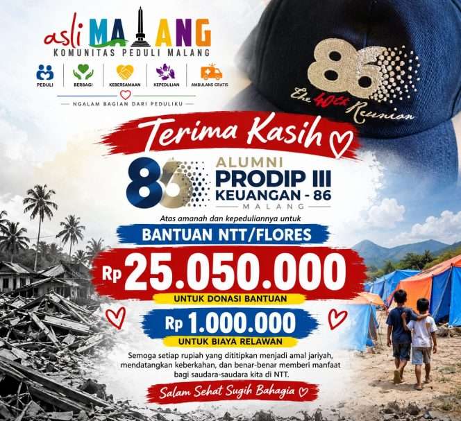 
 Poster update donasi untuk korban bencana NTT. (ist)