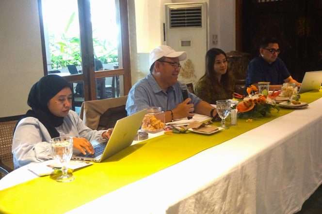 
 Kepala OJK Malang, Farid Faletehan, saat paparan dalam acara Media Gathering di House of Tugu Jakarta, Selasa (15/9/2026). (Nedi Putra AW)
