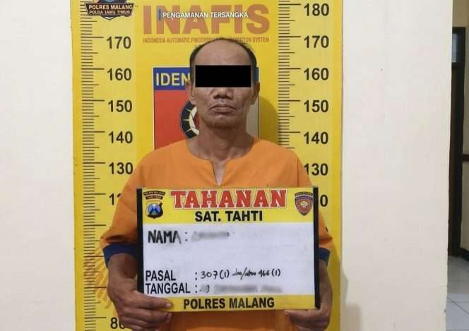 
 Terduga pelaku penganiayaan dengan sajam diringkus polisi. (IG reskrimkab.malang)