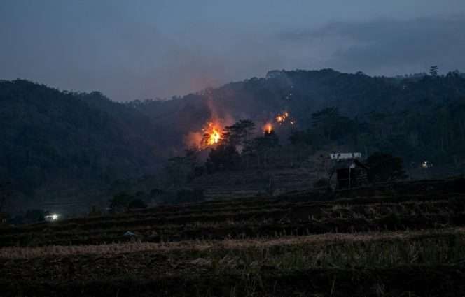 
 Titik api kebakaran muncul di Lawang. (ist)