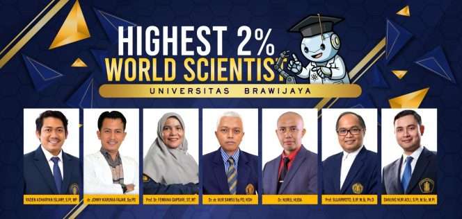 
 Tujuh ilmuwan Universitas Brawijaya (UB) yang tercatat dalam daftar Top 2% Researchers tahun 2026. (ist)
