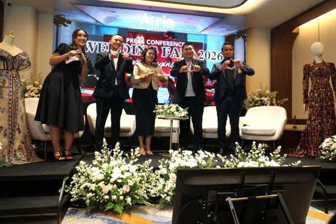 
 Para narasumber dalam Press Conference Atria Wedding Fair 2026 di Ivory 3 dan 4, Atria Hotel Malang, pada Selasa  (13/10/2026). (Nedi Putra AW)